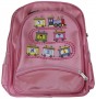 Pink Backpack with Colorful Train and Hebrew Alphabet