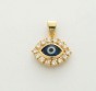 Pendant with Evil Eye and Zircon Stones in Gold Plated