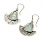 Silver Earrings with Half Sun Bottom and Roman Glass