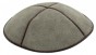 Leather Kippah in Gray with Four Sections