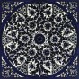 Armenian Ceramic Square Tile with Floral Anemones Motif in Blue