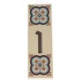 Hebrew Letter Alphabet Tile "Final Nun" with Floral Design