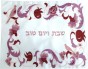Challah Cover with Doves & Leaves in Red 