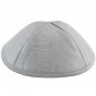 Silk Kippah in Silver with Pin Accessory