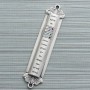 Silver Mezuzah with Tribes of Israel Names in Hebrew, Hoshen and Floral Pattern
