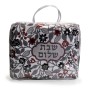 Dorit Judaica Plata (Hotplate) Cover With Floral Design (Red, Black and Gray)