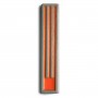 Orange Mezuzah from Concrete with Elongated Hebrew Shin by ceMMent